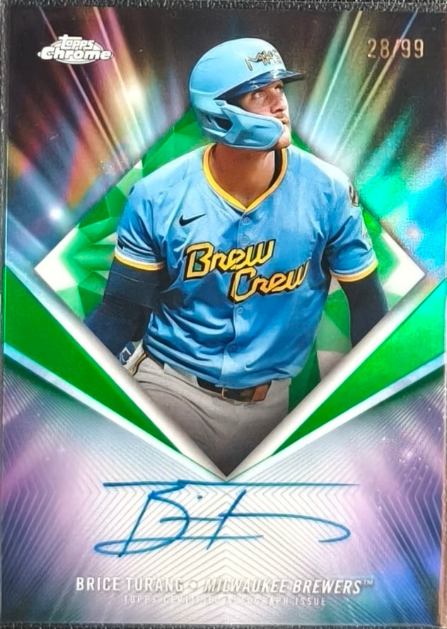 BRICE TURANG – MILWAUKEE BREWERS – 2026 TOPPS FINEST – GREEN REFRACTOR AUTOGRAPH – /99