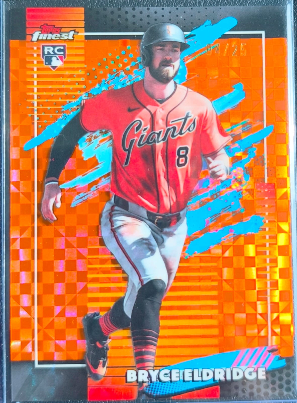 Bryce Eldridge RC Orange Geometric Refractor /25 #138 – 2026 Topps Finest