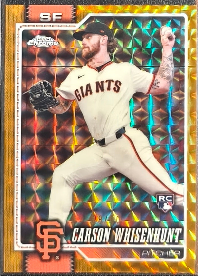 CARSON WHISENHUNT RC – SAN FRANCISCO GIANTS – 2026 TOPPS CHROME – GOLD GEOMETRIC REFRACTOR – /50