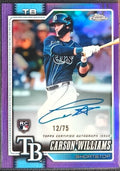 CARSON WILLIAMS RC – TAMPA BAY RAYS – 2026 TOPPS CHROME – PURPLE GEOMETRIC REFRACTOR AUTOGRAPH – /75