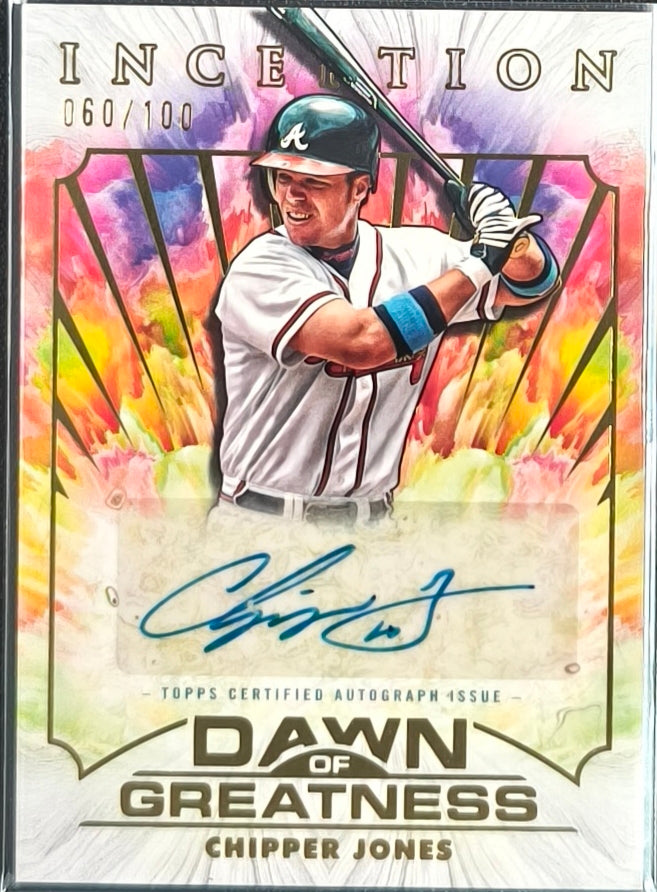 Chipper Jones Auto Dawn of Greatness /100 – 2025 Topps Inception