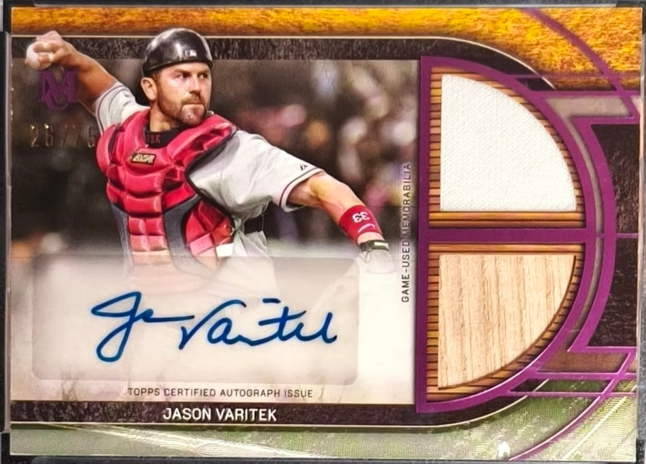 Jason Varitek Auto Dual Relic Sapphire /25 #SPDRA-JV – 2025 Topps Museum Collection