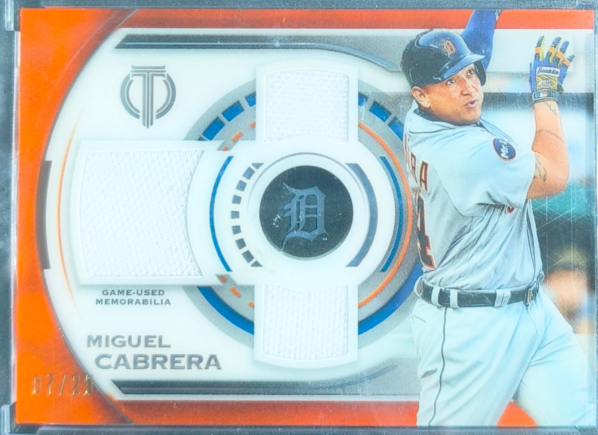 Miguel Cabrera Triple Relic Orange /25 Game-Used – 2024 Topps Tribute