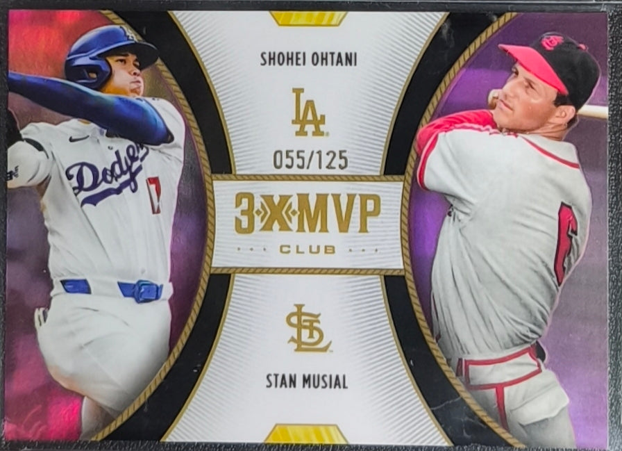 Shohei Ohtani / Stan Musial 3X MVP Dual Pink Foil /125 #D9 – 2025 Topps Welcome to the Club