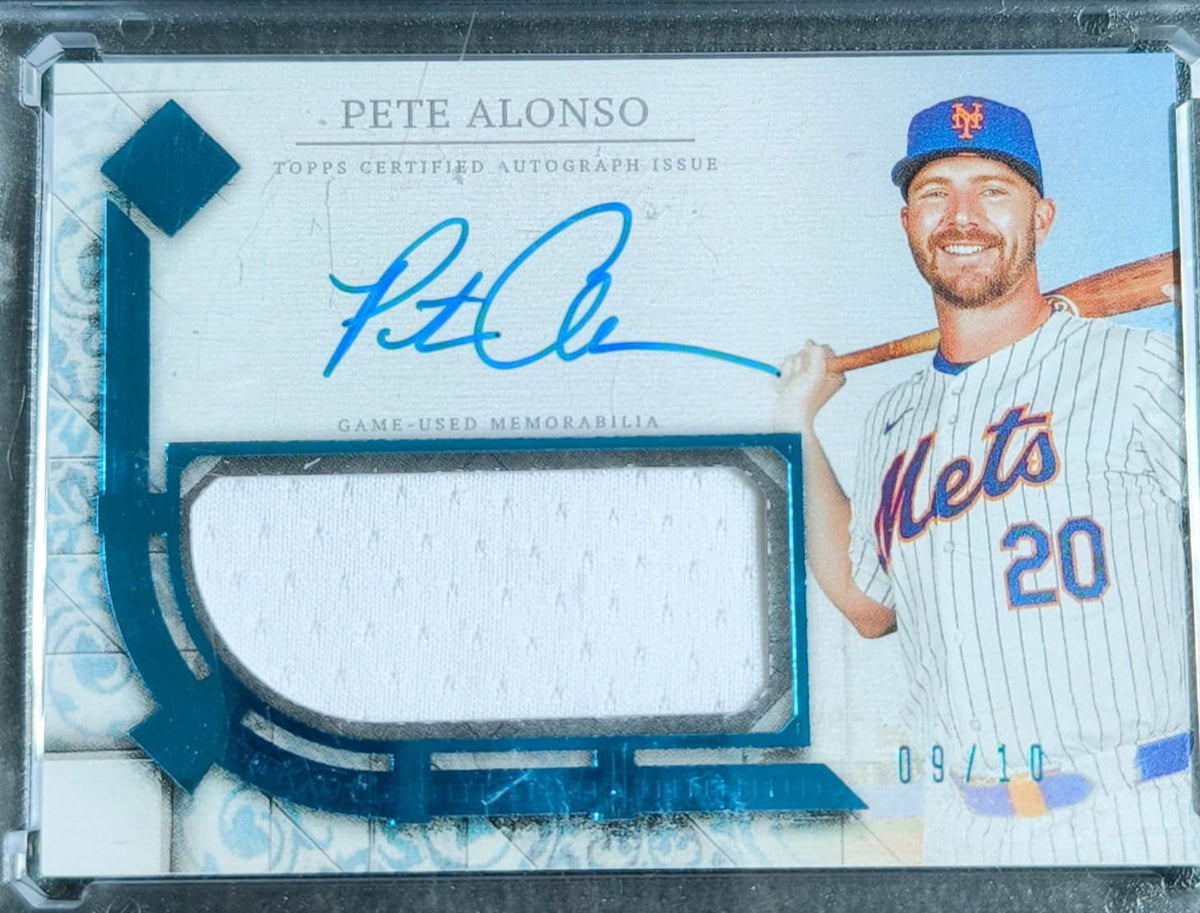 Pete Alonso Patch Auto Blue /10 Game-Used – 2024 Topps Transcendent