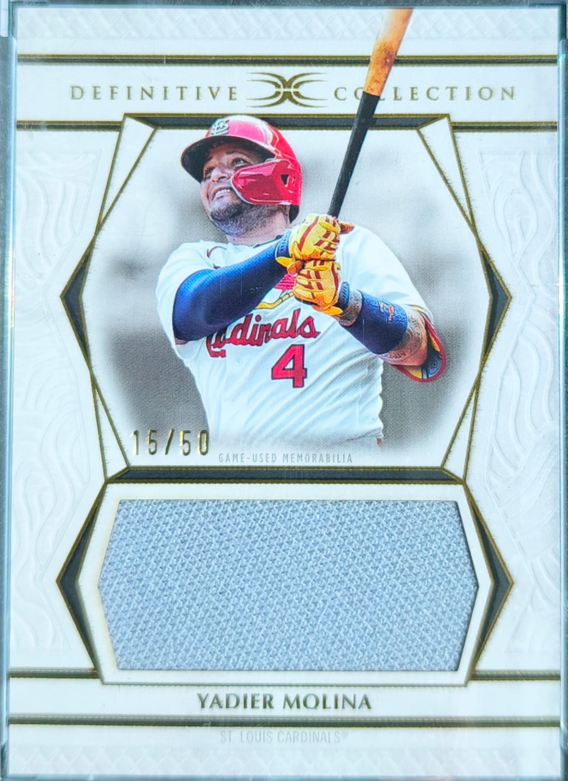 Yadier Molina Jumbo Relic /50 Game-Used #DJRC-YM – 2025 Topps Definitive Collection